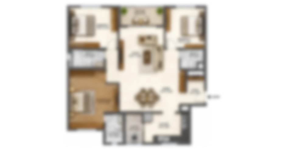 Embassy Terazza 4 BHK Floor Plan